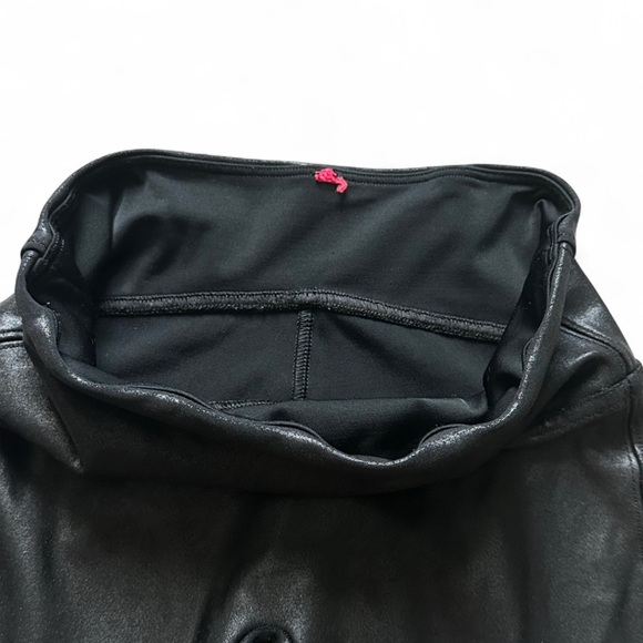 Spanx Leggings Black Moto Leather Look Size XS - Picture 2 of 7